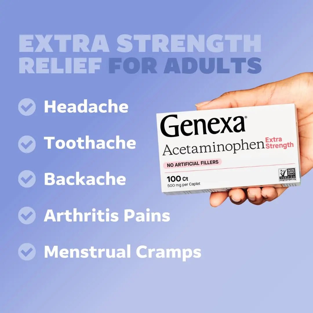 Genexa Kids & Adults Clean Acetaminophen Combo | Family Pain & Fever Bundle | Dye Free, 0% Artificial Additives | Vegan & Non-GMO | Medicine Made Clean | Ages 2-11, 12+ (2 Pack) - dailyvitalstore