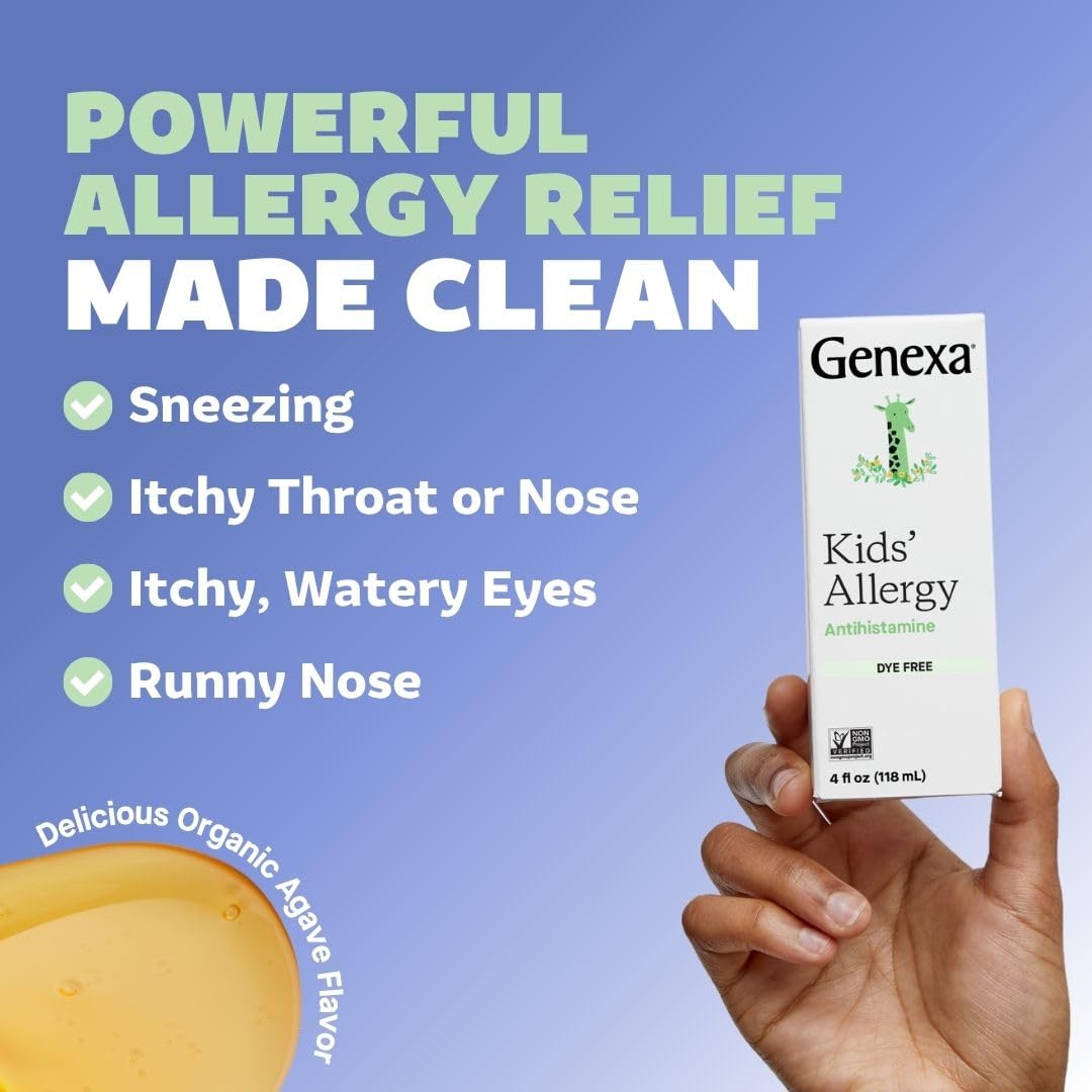 Genexa Kids Allergy Bundle | Powerful OTC Medicine + Gentle Homeopathic Remedy | Antihistamine, Relieves Runny Nose, Sneezing & Itchy Eyes | Organic Acai & Agave Flavors | Ages 6+ - dailyvitalstore