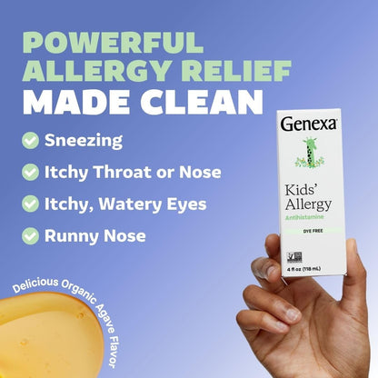 Genexa Kids Allergy Bundle | Powerful OTC Medicine + Gentle Homeopathic Remedy | Antihistamine, Relieves Runny Nose, Sneezing & Itchy Eyes | Organic Acai & Agave Flavors | Ages 6+ - dailyvitalstore