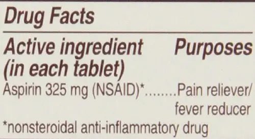 Genuine Bayer Aspirin 325mg Tablets, 50-Count (Pack of 2) - dailyvitalstore