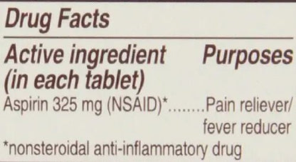 Genuine Bayer Aspirin 325mg Tablets, 50-Count (Pack of 2) - dailyvitalstore