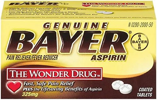 Genuine Bayer Aspirin 325mg Tablets, 50-Count (Pack of 2) - dailyvitalstore