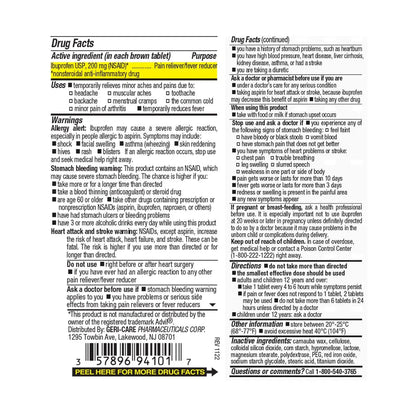Geri Care IBUPROFEN Pain Relief Tablets (100 Count) - dailyvitalstore