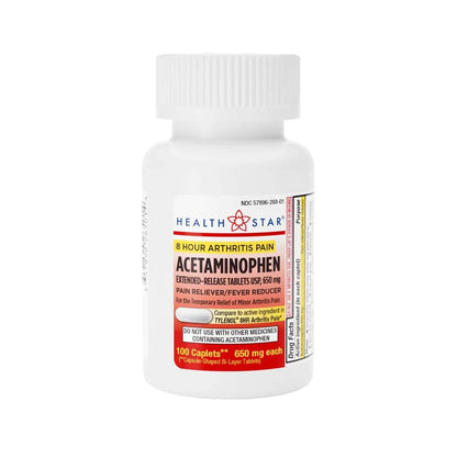 GeriCare Acetaminophen Extended-Release Arthritis 650mg Caplets, Pain Reliever, Arthritis Symptoms, Fever Reduction, 100 Count (Pack of 1) - dailyvitalstore