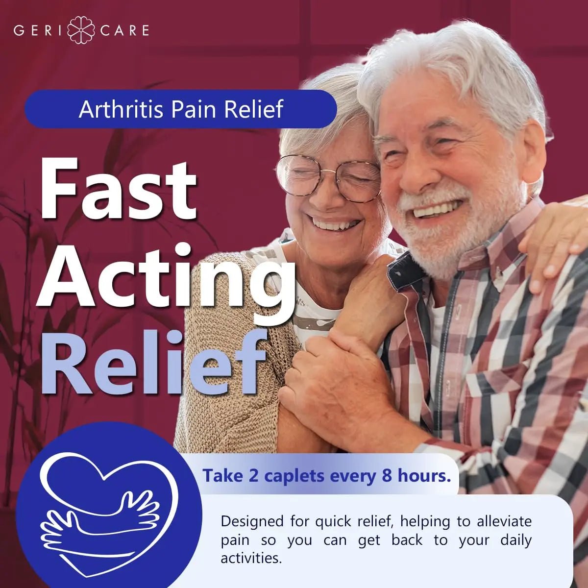 GeriCare Acetaminophen Extended-Release Arthritis 650mg Caplets, Pain Reliever, Arthritis Symptoms, Fever Reduction, 100 Count (Pack of 1) - dailyvitalstore