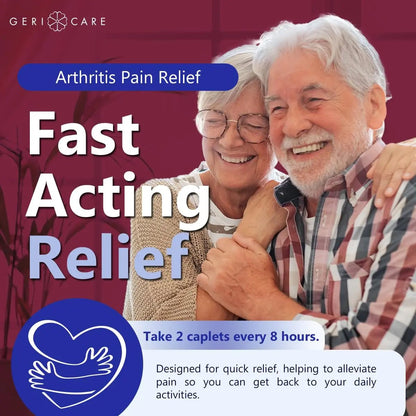 GeriCare Acetaminophen Extended-Release Arthritis 650mg Caplets, Pain Reliever, Arthritis Symptoms, Fever Reduction, 100 Count (Pack of 1) - dailyvitalstore