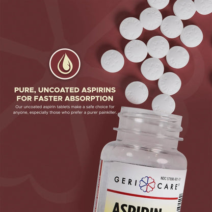 GeriCare Bottled Aspirin 325mg 100 Count Bottle (Pack of 1) - dailyvitalstore