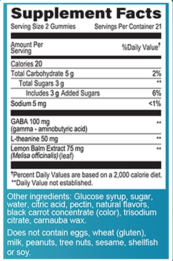 GeriCare DeStress Gummies with GABA, L-Theanine & Lemon Balm Mixed Berry Flavor – 42 Count – Supports Relaxation & Mental Clarity – Non-GMO, Gluten-Free, Vegan - dailyvitalstore