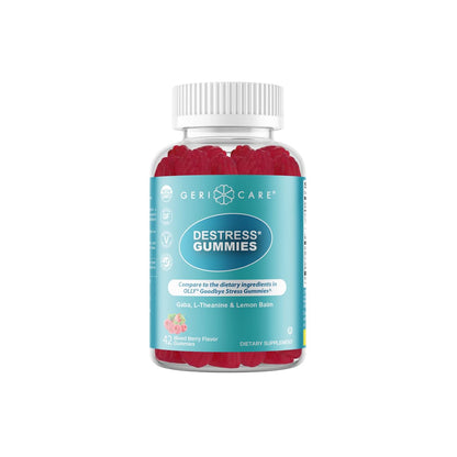 GeriCare DeStress Gummies with GABA, L-Theanine & Lemon Balm Mixed Berry Flavor – 42 Count – Supports Relaxation & Mental Clarity – Non-GMO, Gluten-Free, Vegan - dailyvitalstore