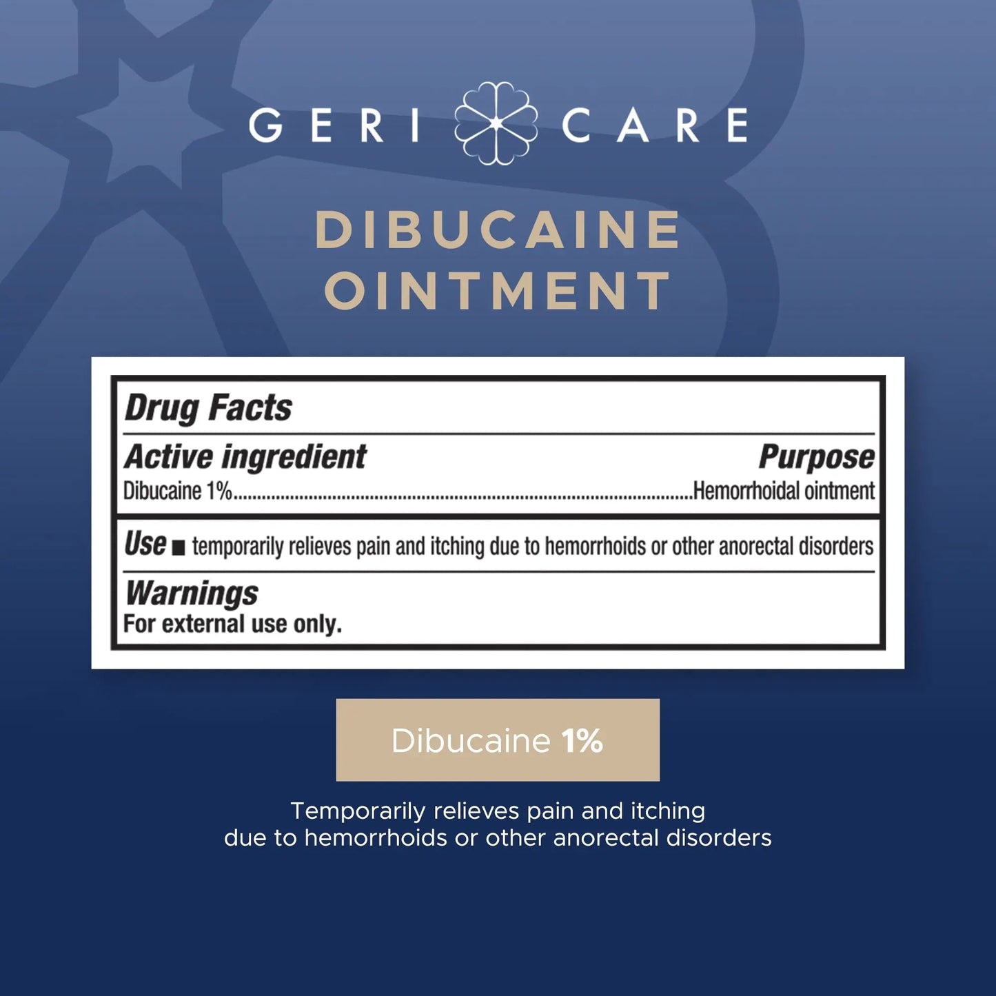 GeriCare Dibucaine Hemorroid Ointment 1% Pain-Relief Hemorrhoid Cream |Hemorroidal & Topical Analgesic| Quick Relief from Burning & Itching | Fast-Acting External Hemorrhoid Treatment 1oz (2 Pack) - dailyvitalstore