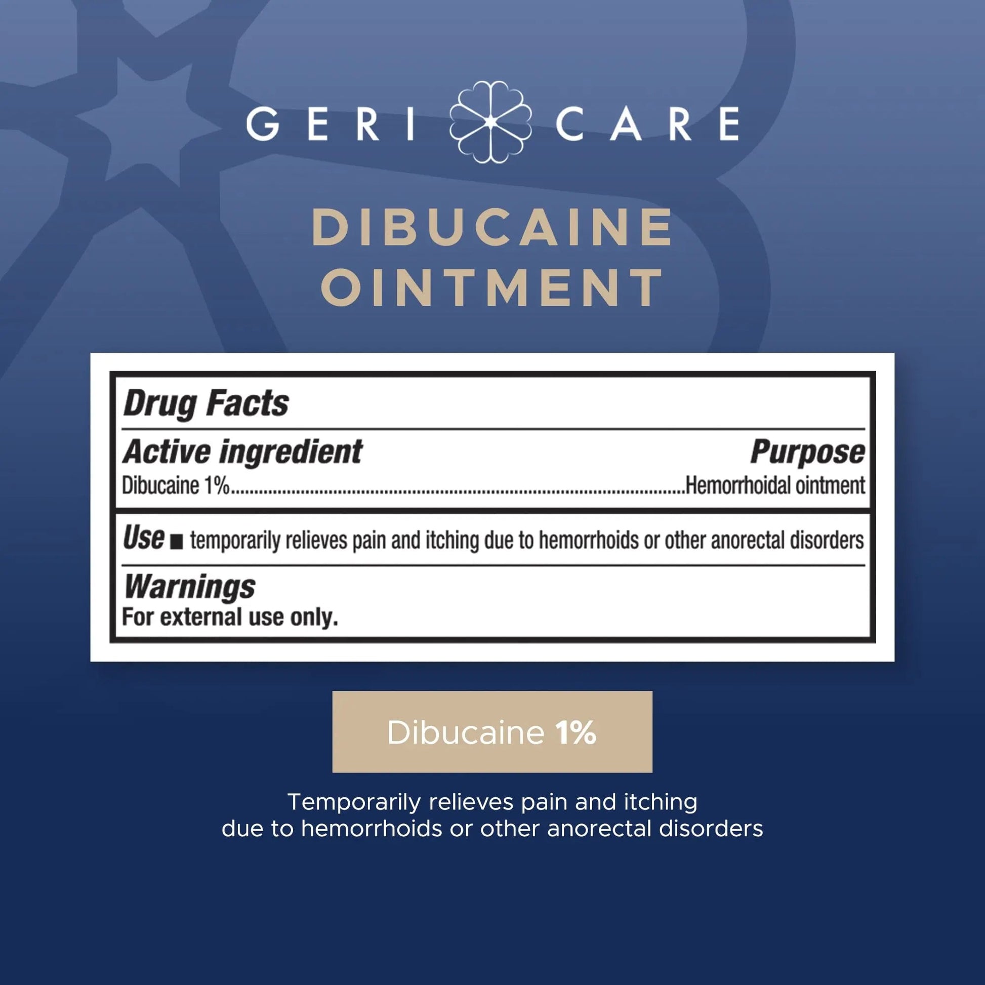 GeriCare Dibucaine Hemorroid Ointment 1% Pain-Relief Hemorrhoid Cream |Hemorroidal & Topical Analgesic| Quick Relief from Burning & Itching | Fast-Acting External Hemorrhoid Treatment 1oz (2 Pack) - dailyvitalstore