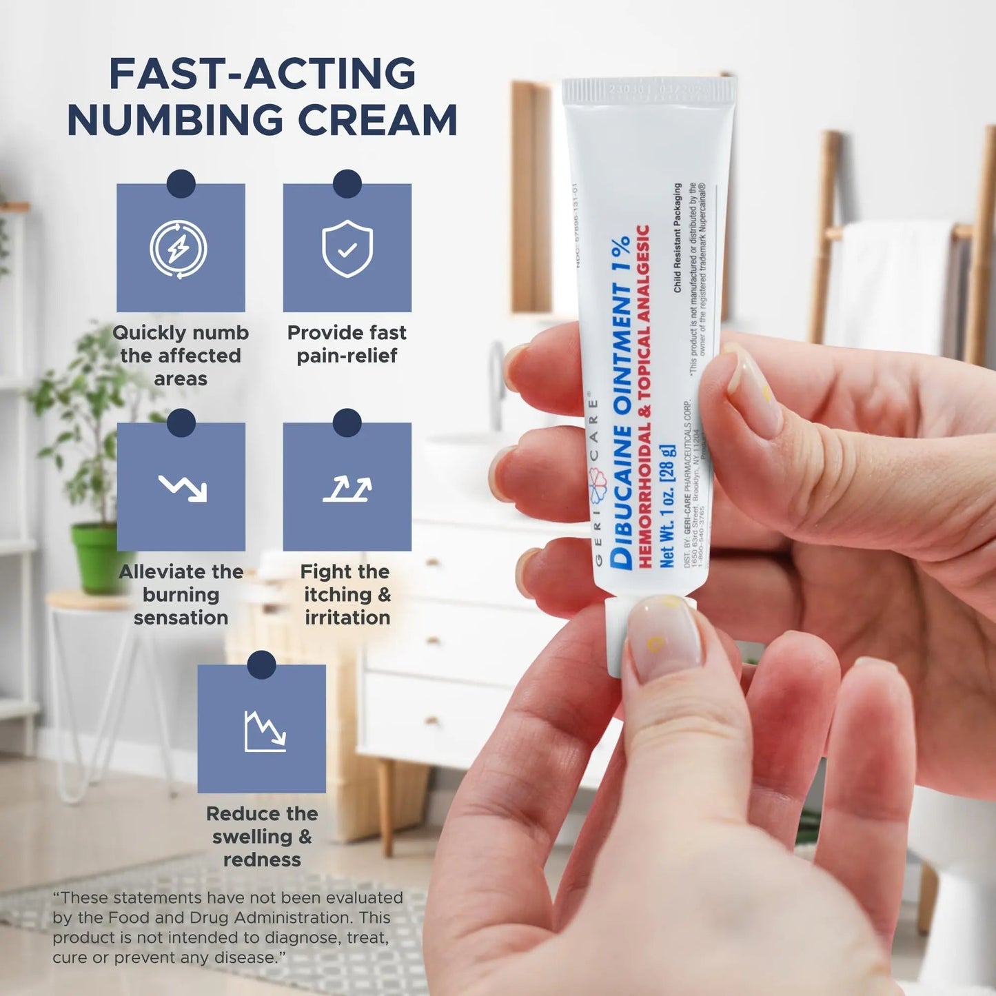 GeriCare Dibucaine Hemorroid Ointment 1% Pain-Relief Hemorrhoid Cream |Hemorroidal & Topical Analgesic| Quick Relief from Burning & Itching | Fast-Acting External Hemorrhoid Treatment 1oz (2 Pack) - dailyvitalstore