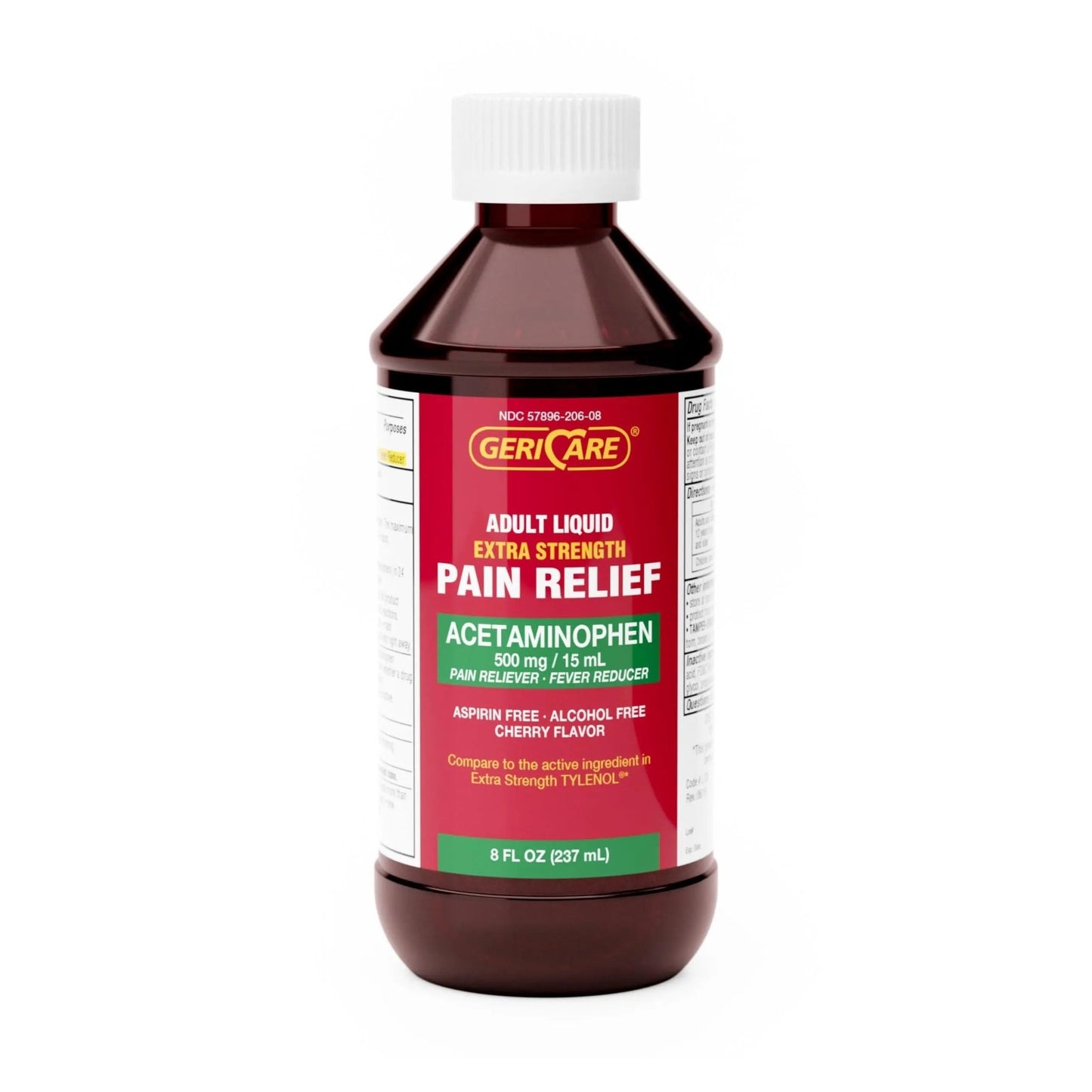 GeriCare Extra Strength Acetaminophen 500 mg Adult Liquid Pain Relief, Fever Reducer, 8 FL OZ (Pack of 1) - dailyvitalstore