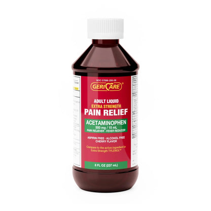 GeriCare Extra Strength Acetaminophen 500 mg Adult Liquid Pain Relief, Fever Reducer, 8 FL OZ (Pack of 1) - dailyvitalstore