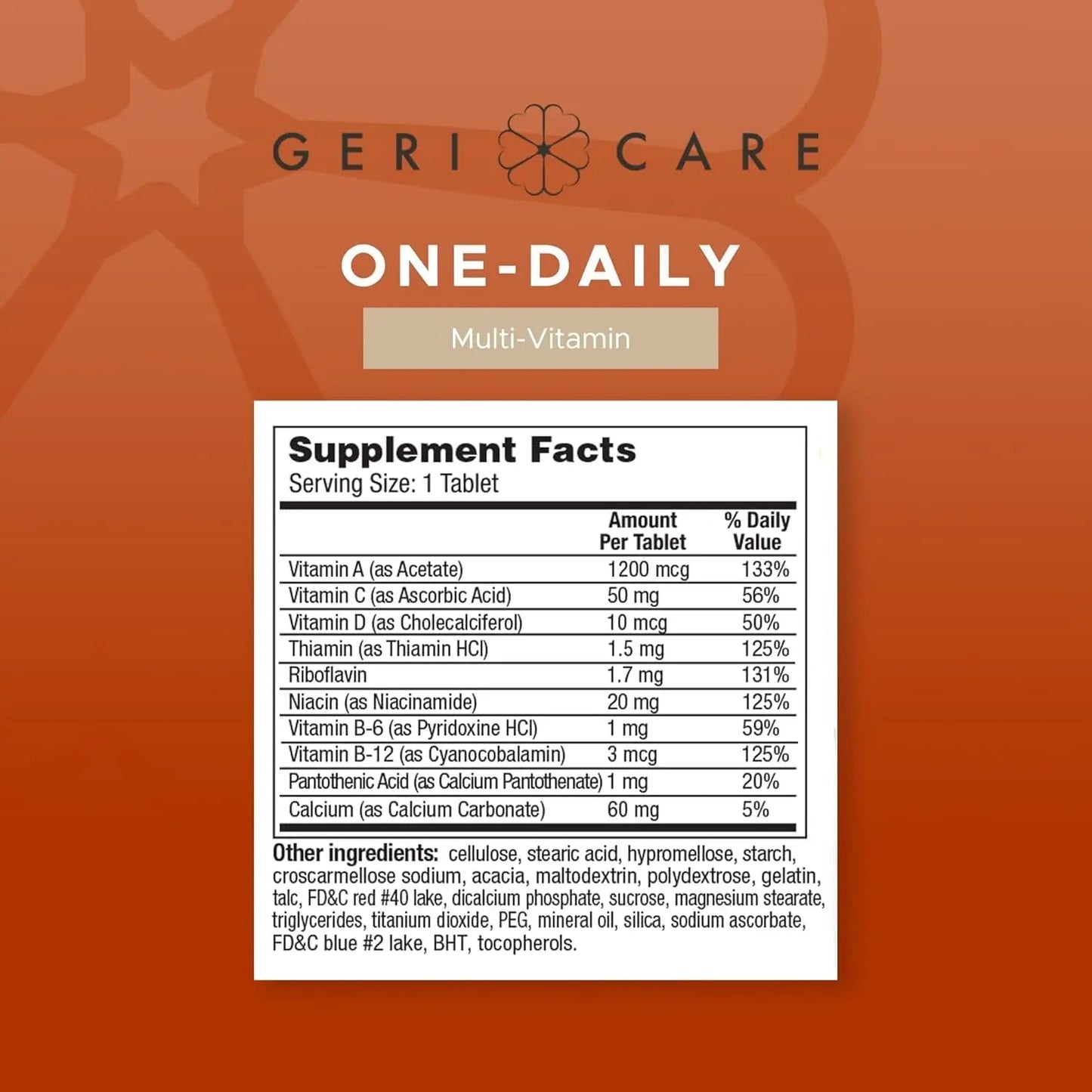 GeriCare Multivitamin Supplement Tablets, (Bottle of 1000) - dailyvitalstore