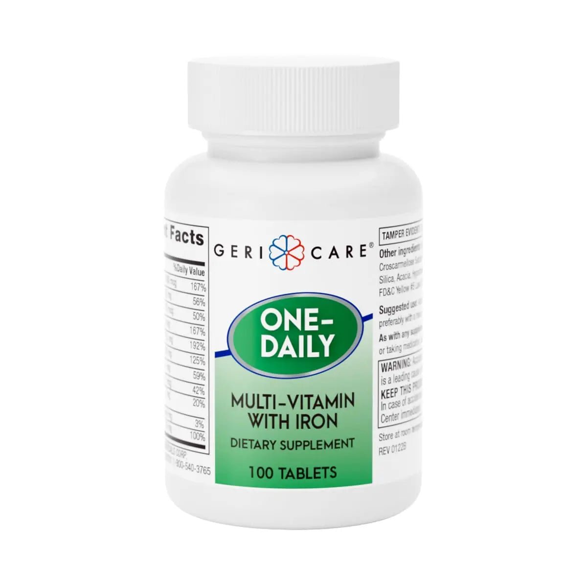 GeriCare One-Daily Multi-Vitamin with Iron Tablets,100 Count (Pack of 1) - dailyvitalstore