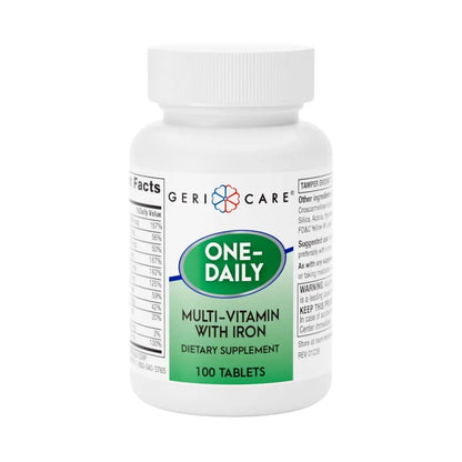 GeriCare One-Daily Multi-Vitamin with Iron Tablets,100 Count (Pack of 1) - dailyvitalstore
