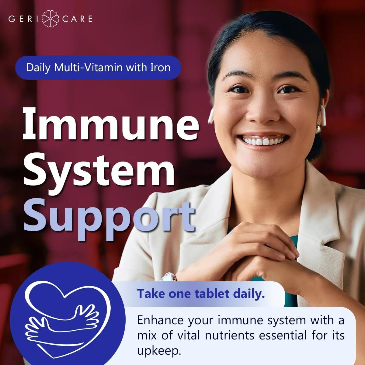 GeriCare One-Daily Multi-Vitamin with Iron Tablets,100 Count (Pack of 1) - dailyvitalstore