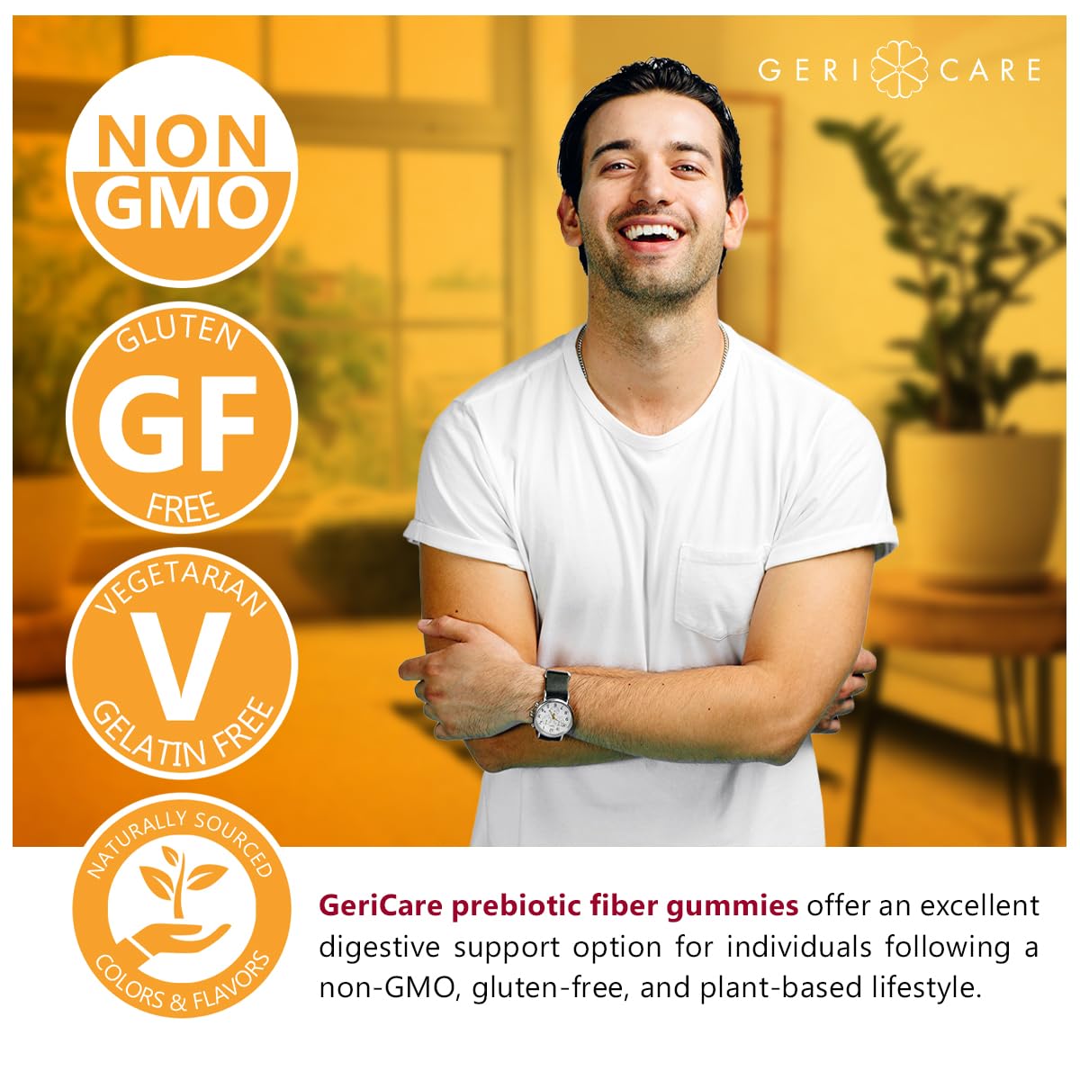 GeriCare Prebiotic Digestive Support, Gummies Compare to Metamucil Fiber Gummies, Berry Flavor, 72 Count, Plant-Based Fiber for Gut Health, Non-GMO, - dailyvitalstore