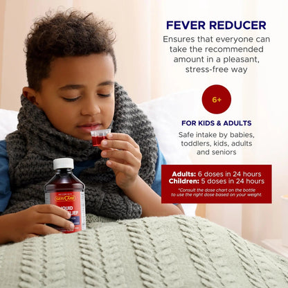 GeriCare Regular Strength Liquid Acetaminophen 160 mg, Pain Reliever, Fever Reducer, Aspirin & Alcohol Free, Cherry Flavored 16 Fl Oz (Pack of 2) - dailyvitalstore