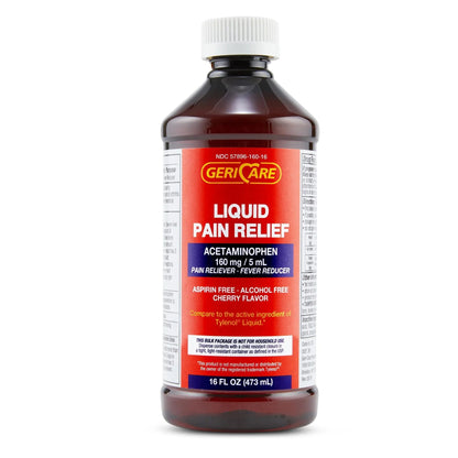 GeriCare Regular Strength Liquid Acetaminophen 160 mg, Pain Reliever, Fever Reducer, Aspirin & Alcohol Free, Cherry Flavored 16 Fl Oz (Pack of 2) - dailyvitalstore