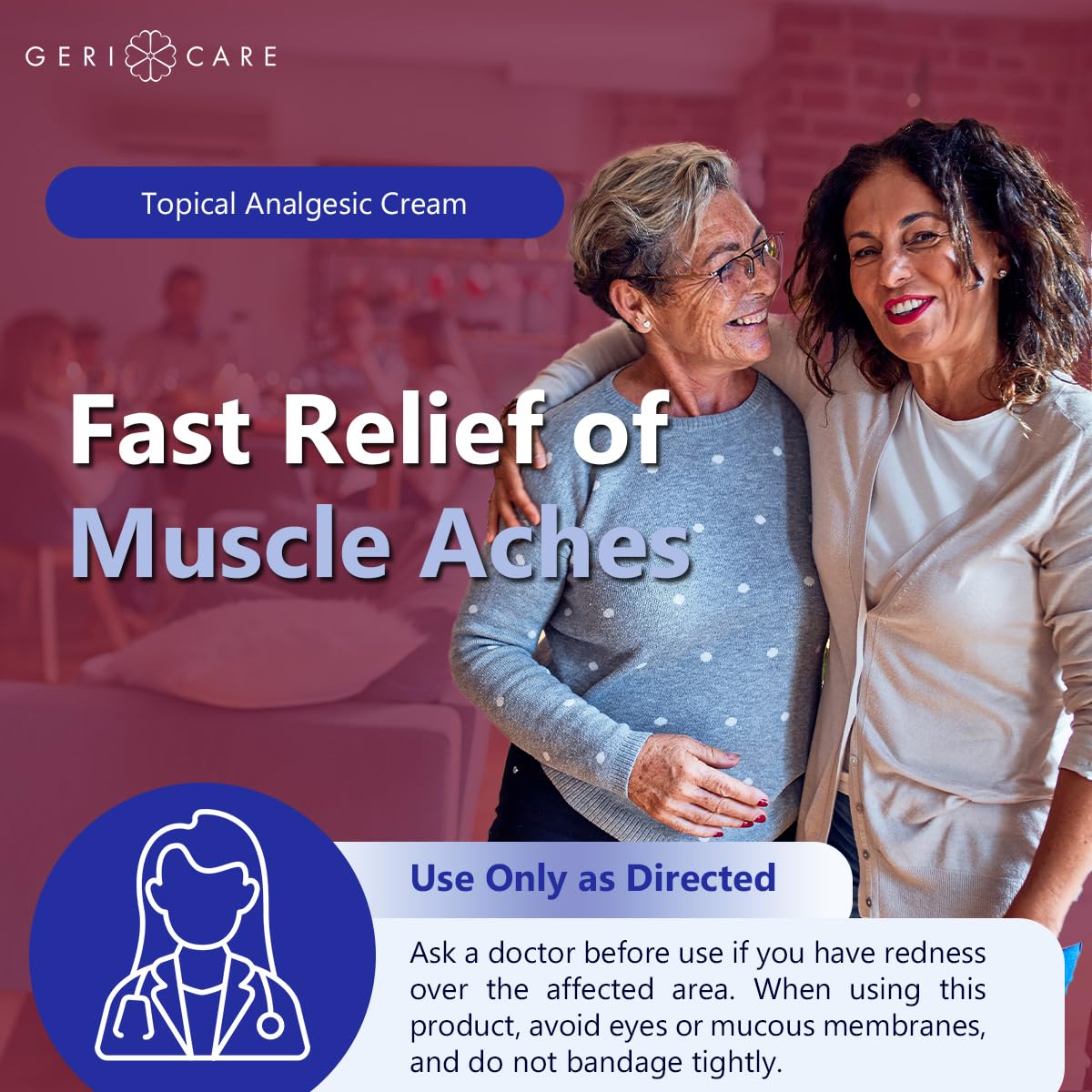 GeriCare Topical Analgesic Cream, Menthol 10%, Methyl Salicylate 15%, Fast Absorption, Pain Relief of Minor Muscle Aches, Body Stiffness, Joint Pain & Soreness, 3 Ounce (Pack of 1) - dailyvitalstore