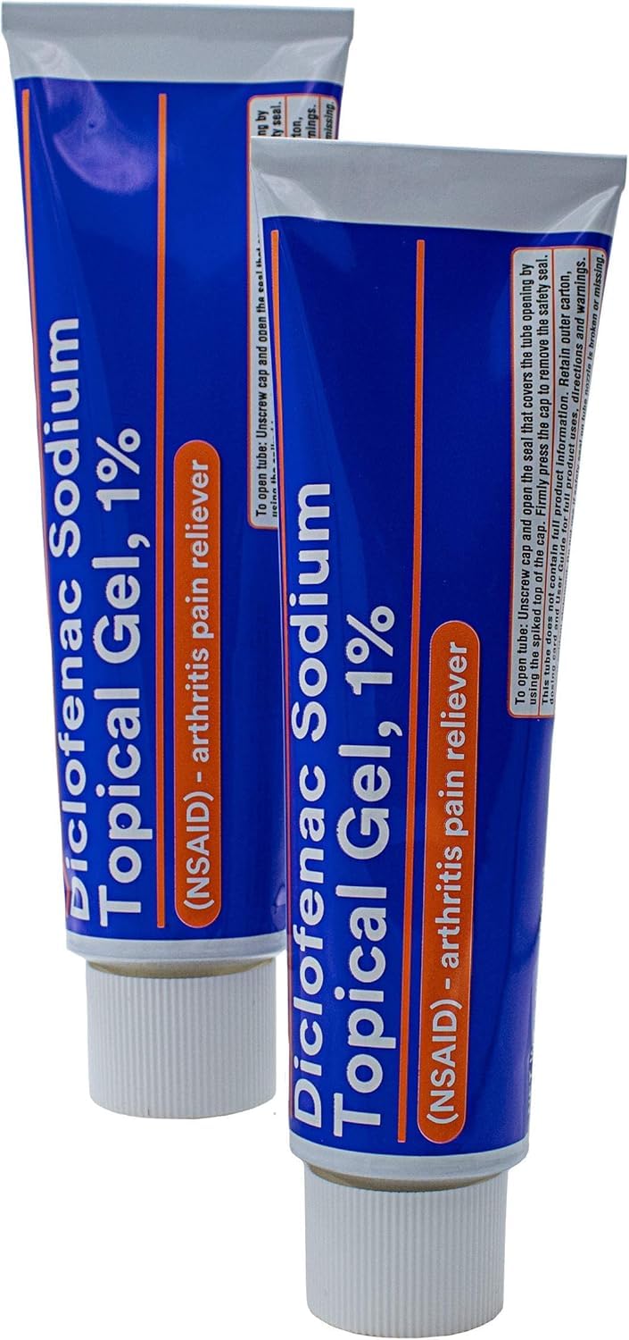 GeriCare Topical Arthritis Pain Relief Gel Diclofenac Sodium 1% (NSAID) Hand Wrist Elbow Foot Ankle Knee Extra-Strength Pain Reliever- Anti-inflammatory Arthritis Pain Treatment, 3.53oz (2 Pack) - dailyvitalstore