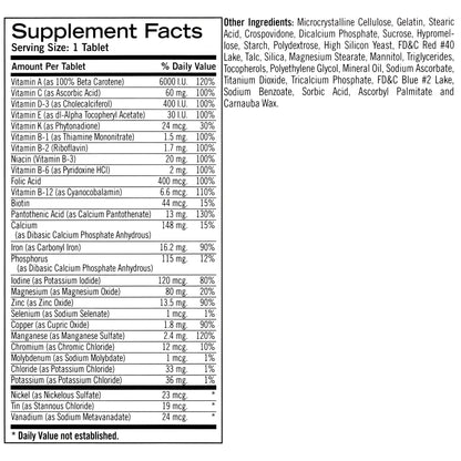 Geritol Multi-Vitamin Nutritional Support Tablets, Balance of 26 Essential Vitamins and Minerals, 100-Count Bottles (Pack of 2) - dailyvitalstore