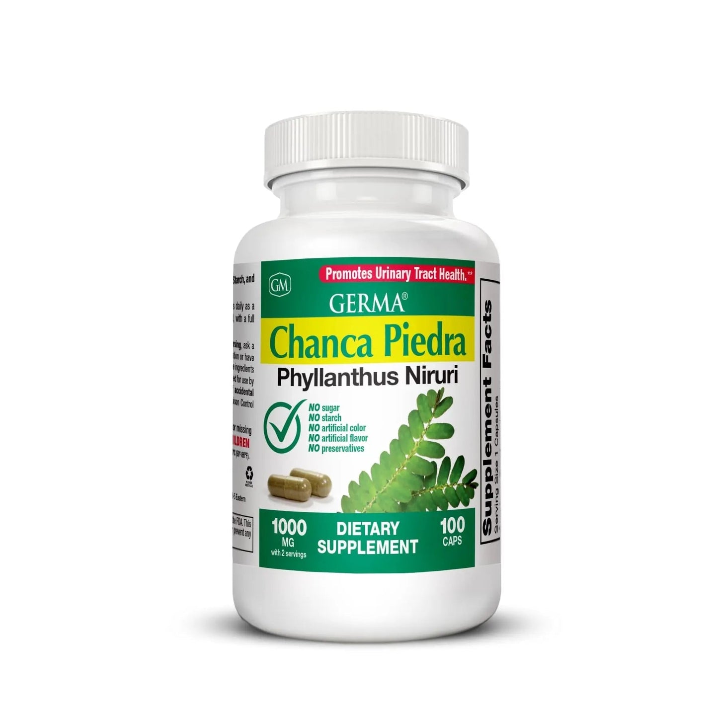 Germa Chanca Piedra Supplement – 500mg Phyllanthus Niruri – Traditional Stone Breaker Herb for Urinary & Kidney Support – Rainforest Botanical – 100% Natural Vegan Capsules, 100 Count - dailyvitalstore
