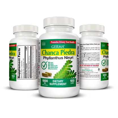 Germa Chanca Piedra Supplement – 500mg Phyllanthus Niruri – Traditional Stone Breaker Herb for Urinary & Kidney Support – Rainforest Botanical – 100% Natural Vegan Capsules, 100 Count - dailyvitalstore