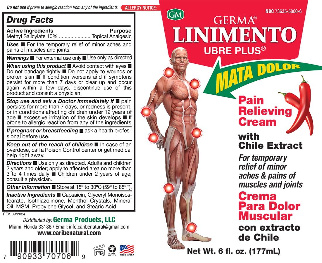 Germa Liniment Udder Plus. Natural Topical Analgesic Ointment. Relief for Pain and Aches in Joints and Back. With Chile Extract. 6 oz. Pack of 3 - dailyvitalstore