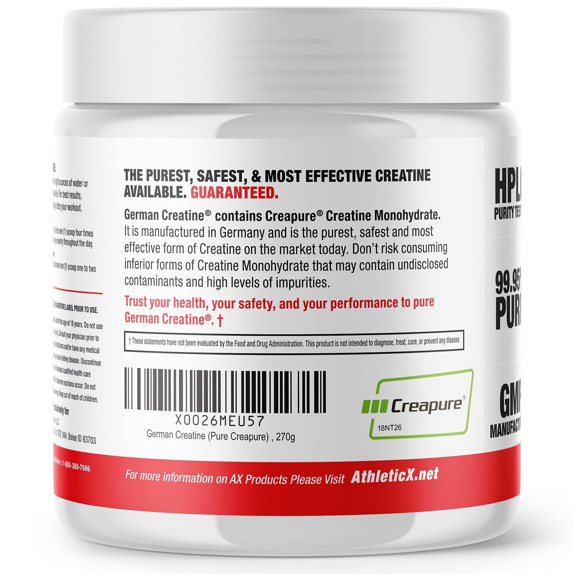 German Creatine - Micronized Creatine Monohydrate Powder, 99.99% Pure Creapure for Muscle Growth, Strength & Performance, Supports Muscle Recovery, 3rd Party Tested - dailyvitalstore