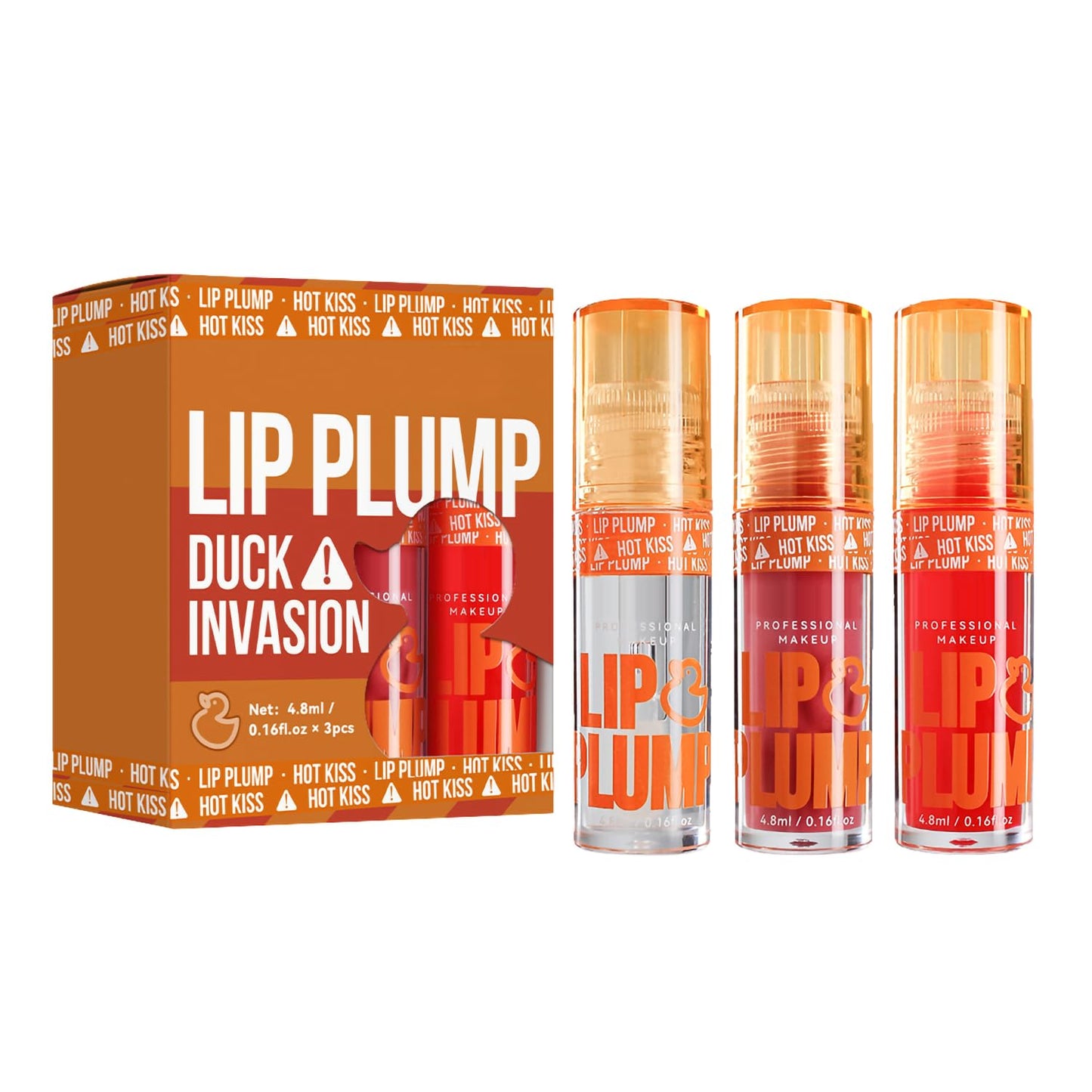 GHFCZOO 3 Colors Duck Lip Plumper Gloss, Hydrating Glitter Shine Primer Lip Tint, Non-Sticky Korean Plumping Lip Oil, Moisturizing Tinted Lip Balm for Sexy, Glossy Lips (Set A, 3pcs/set) - dailyvitalstore