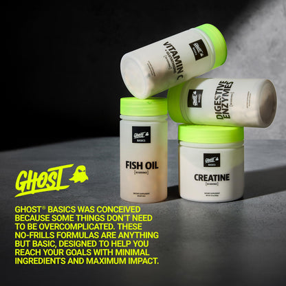 GHOST Basics Creatine Monohydrate Powder for Men & Women – 5G Creapure Creatine Workout Supplement for Muscle Gain – Vegan, Soy Free & Gluten Free - 50 Servings - dailyvitalstore