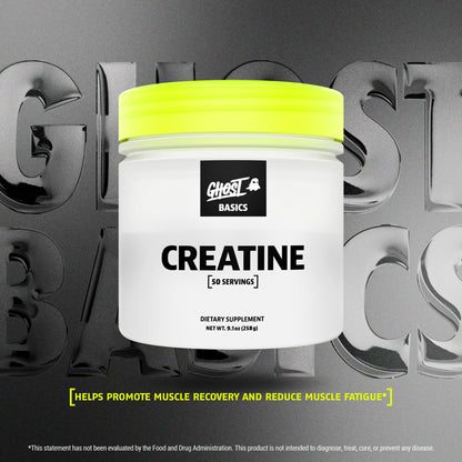 GHOST Basics Creatine Monohydrate Powder for Men & Women – 5G Creapure Creatine Workout Supplement for Muscle Gain – Vegan, Soy Free & Gluten Free - 50 Servings - dailyvitalstore