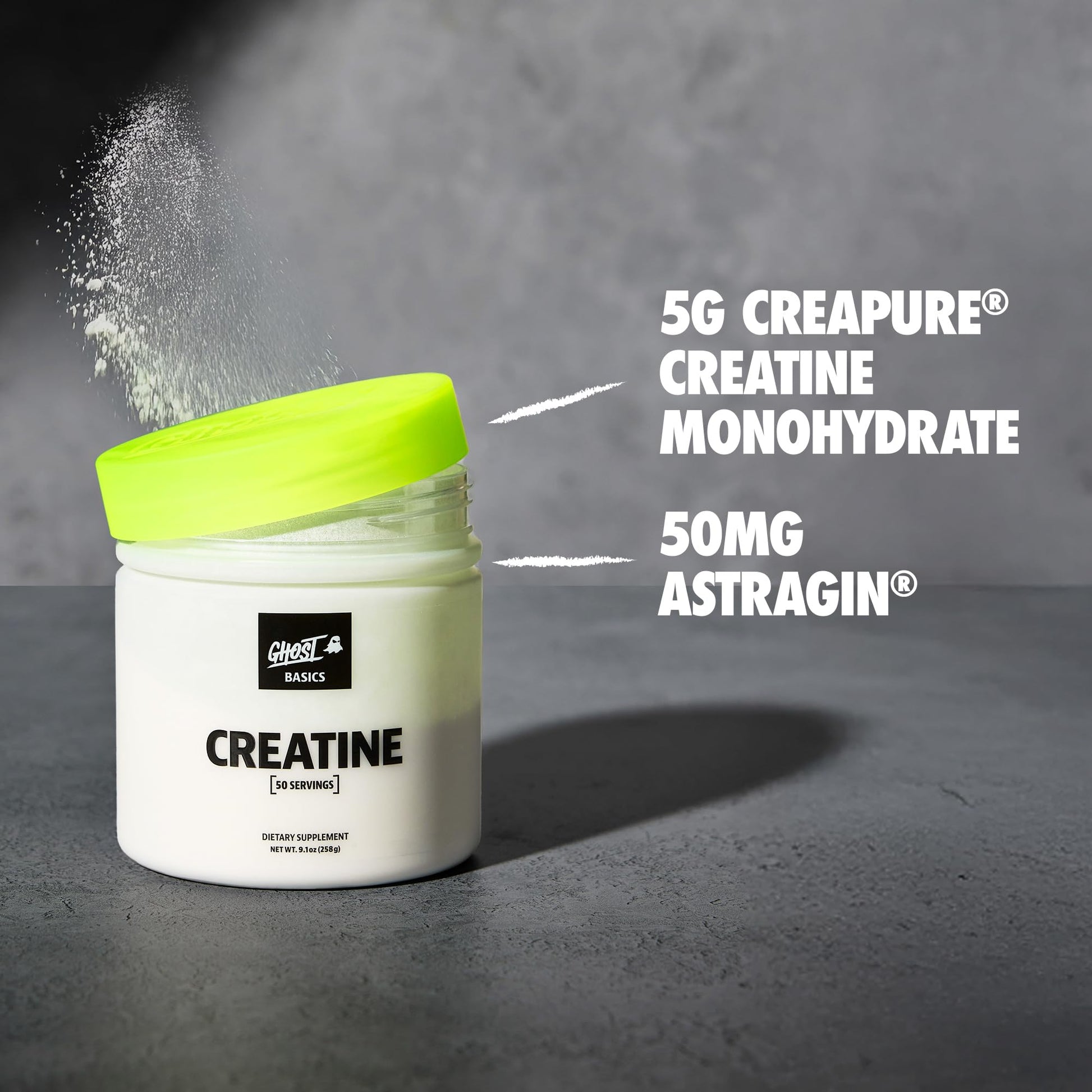 GHOST Basics Creatine Monohydrate Powder for Men & Women – 5G Creapure Creatine Workout Supplement for Muscle Gain – Vegan, Soy Free & Gluten Free - 50 Servings - dailyvitalstore