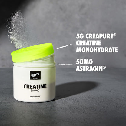 GHOST Basics Creatine Monohydrate Powder for Men & Women – 5G Creapure Creatine Workout Supplement for Muscle Gain – Vegan, Soy Free & Gluten Free - 50 Servings - dailyvitalstore