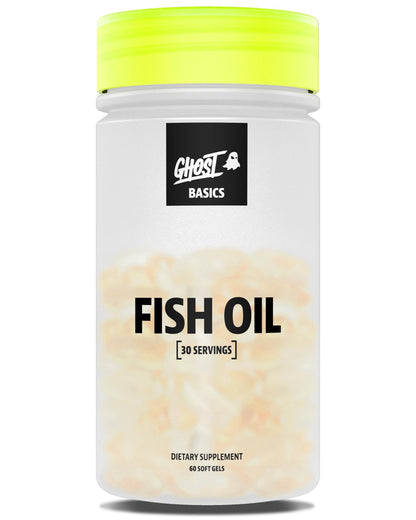 GHOST Basics Fish Oil Supplement, 3000MG Daily Omega 3 Fatty Acids with DHA & EPA for Brain, Heart Health & Immunity Support - Gluten-Free & Soy-Free - 60 Enteric Coated Softgels - dailyvitalstore