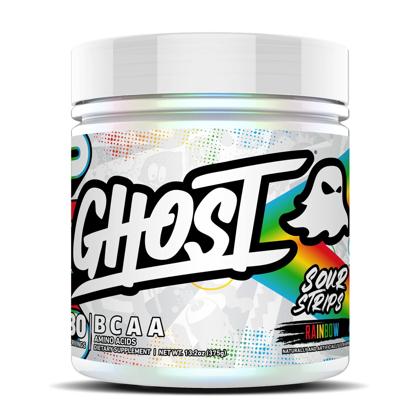 GHOST BCAA Powder Amino Acids Supplement, Sour Strips - 30 Servings - Sugar-Free Intra, Post & Pre Workout Amino Powder - dailyvitalstore