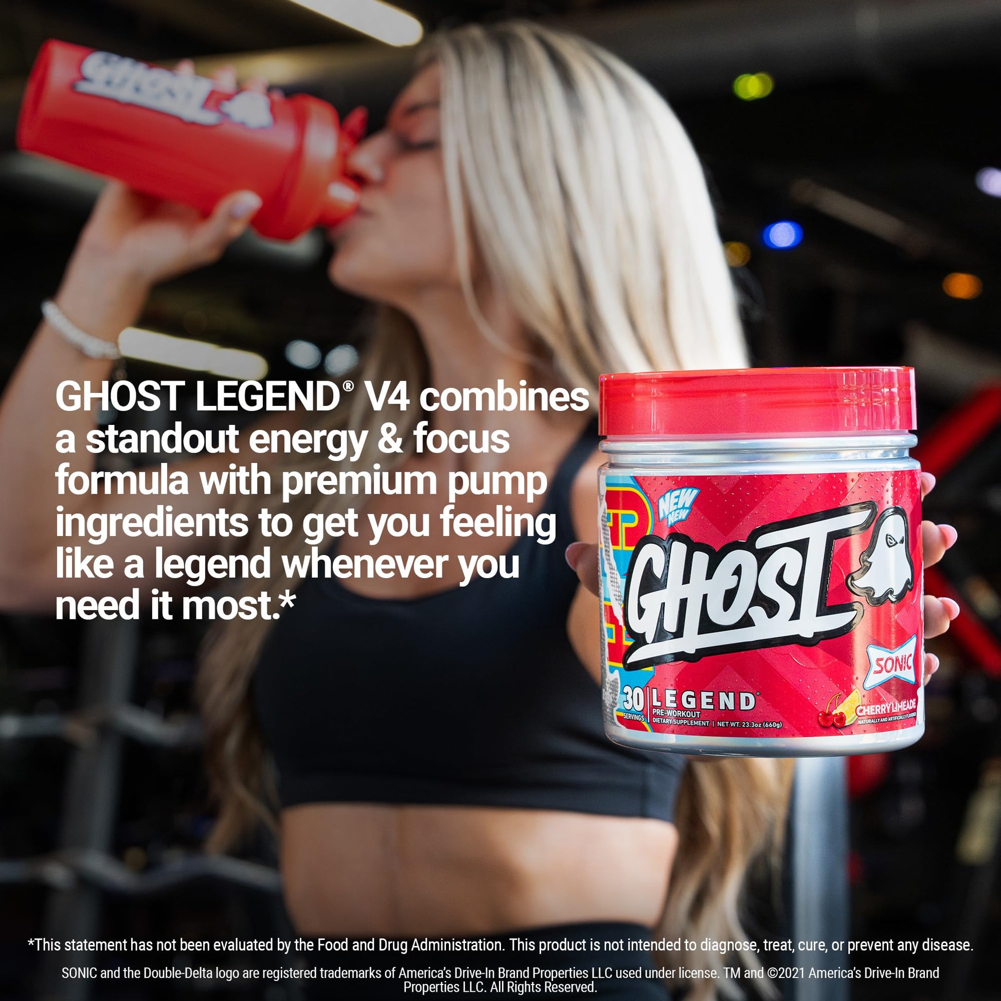 GHOST Legend Pre Workout Powder, Sonic Cherry Limeade - 30 Servings – Pre-Workout for Men & Women with Choline, L-Citrulline, - dailyvitalstore