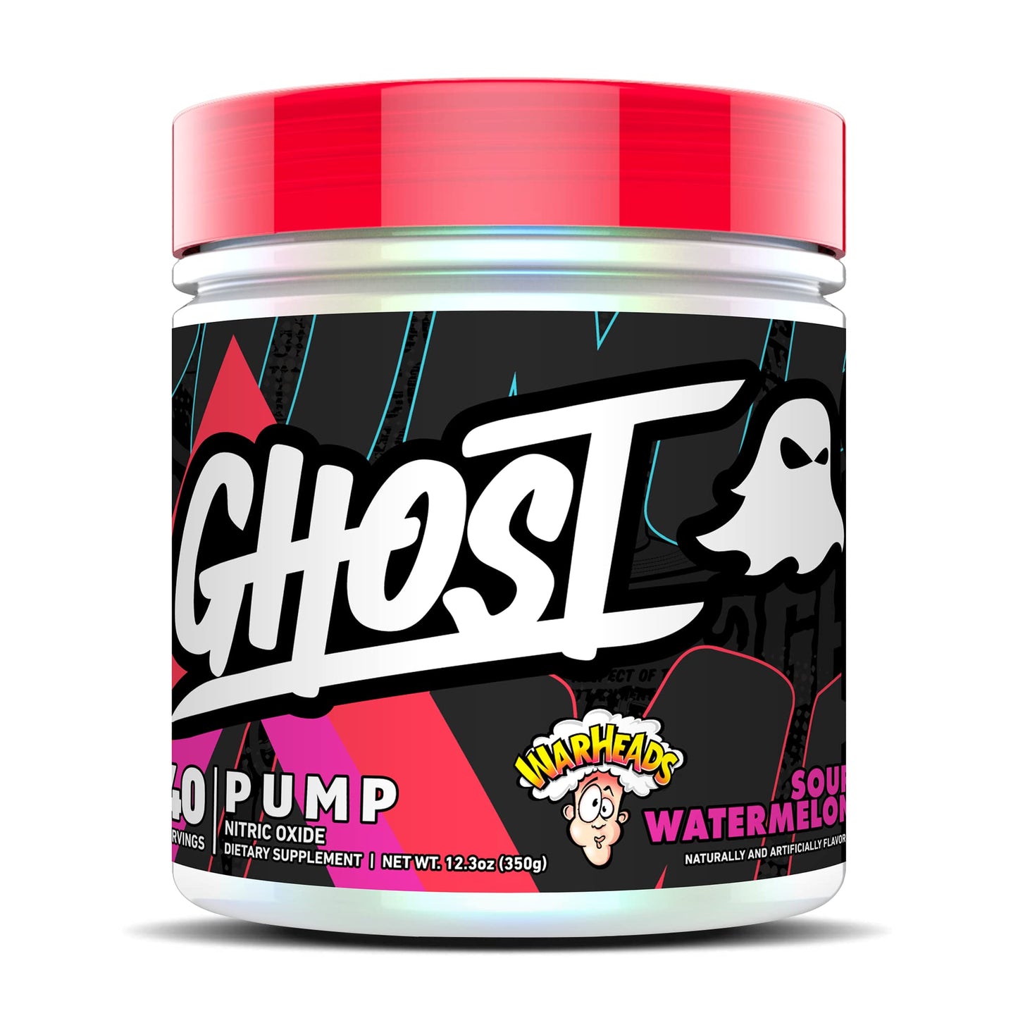 GHOST Pump Nitric Oxide Powder, Warheads Sour Watermelon - 40 Servings - Sugar & Stim-Free Pre-Workout Supplements- L-Citrulline, Arginine Nitrate & L-Glutathione - Soy & Gluten-Free, Vegan - dailyvitalstore