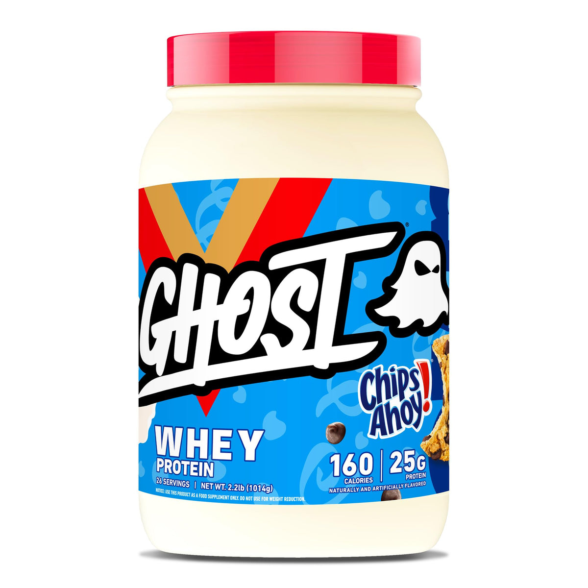 GHOST Whey Protein Powder, Chips Ahoy! - 2LB, 25G of Protein - Whey Protein Blend - ­Post Workout Fitness & Nutrition Shakes, Smoothies, Baking & Cooking - Cookie Pieces Inside - dailyvitalstore