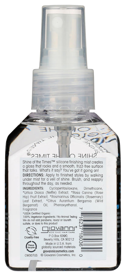 GIOVANNI Shine of the Times Finishing High-Gloss Hair Mist - Anti Frizz Hair Products, Color Safe, Salon Quality, Cruelty-Free, No Parabens, Infused with Natural Botanical Ingredients - 4.3 oz - dailyvitalstore
