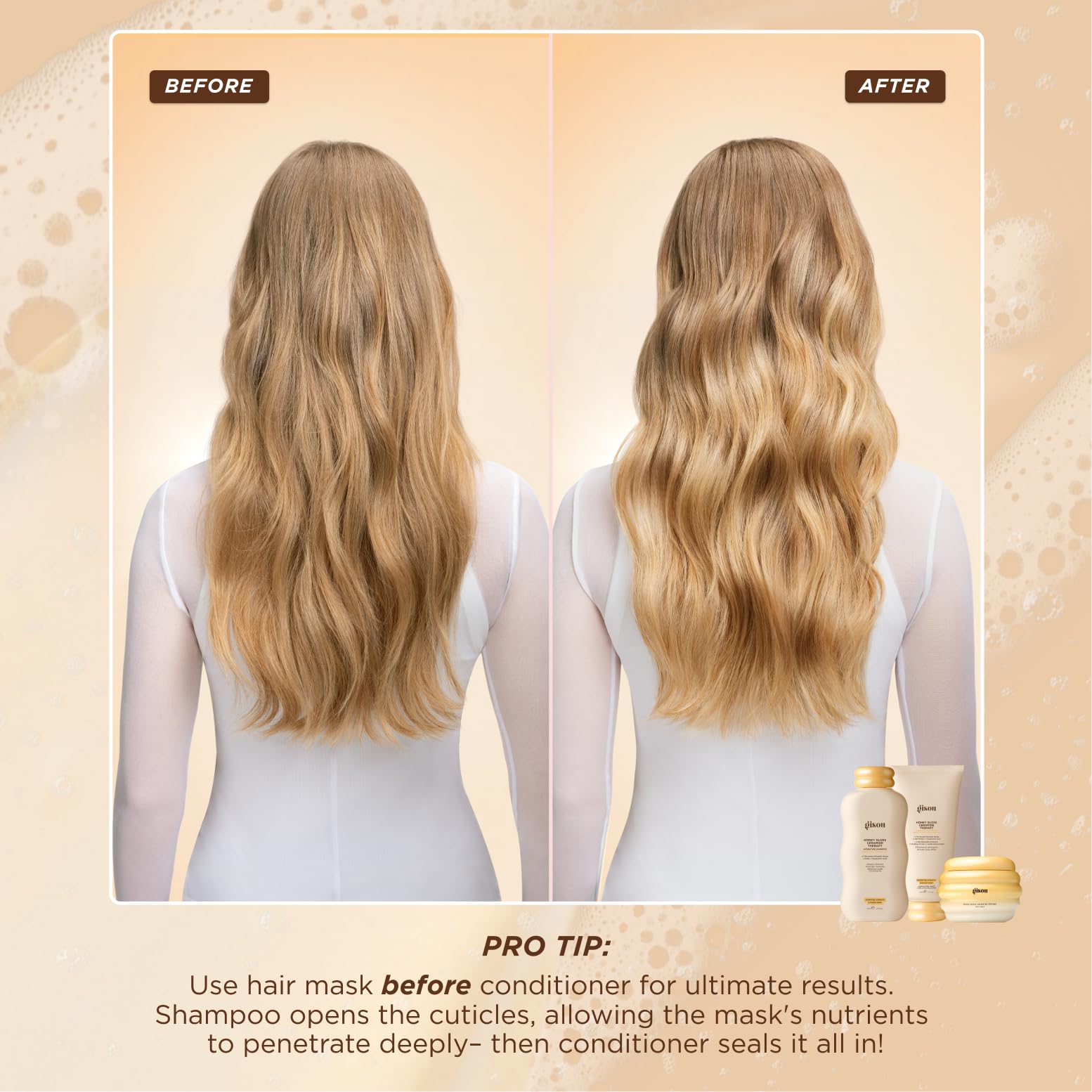 Gisou Honey Gloss Hair Therapy Trio - Mini Shampoo, Hair Mask and Conditioner for smoother, stronger and glossier hair - dailyvitalstore