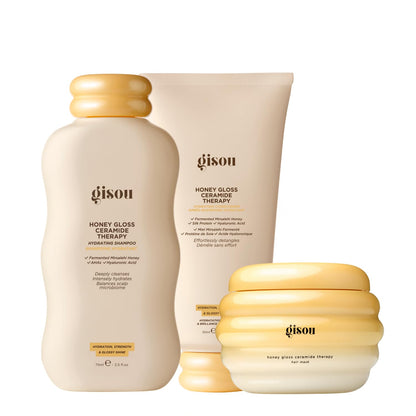 Gisou Honey Gloss Hair Therapy Trio - Mini Shampoo, Hair Mask and Conditioner for smoother, stronger and glossier hair - dailyvitalstore