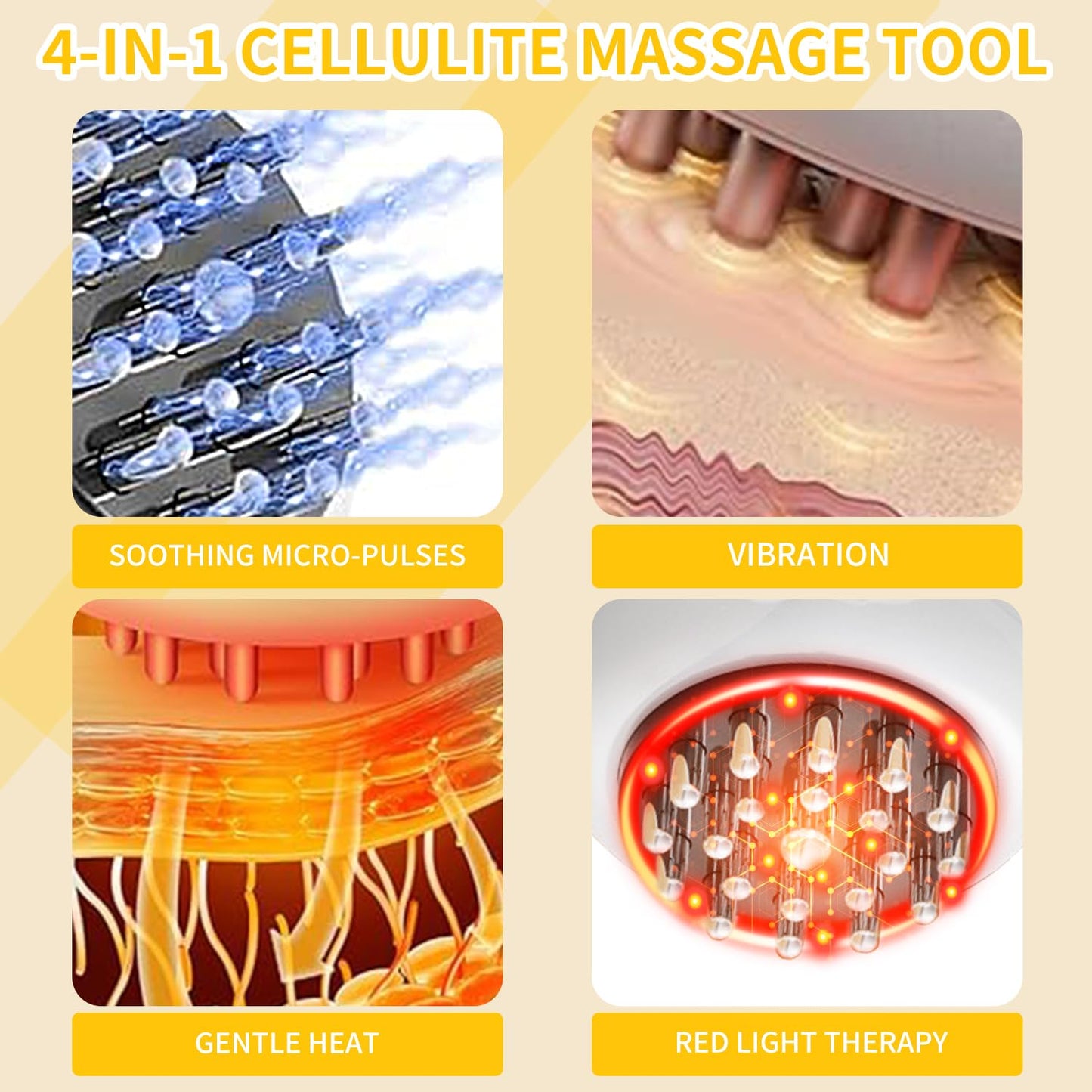 GJMJNNW Handheld Electric Lymphatic Drainage Massager: Body Sculpting Machine and Anti Cellulite Massage Tool for Cellulite & Stretch Marks with Microcurrent Red Light Heat & Vibration - dailyvitalstore