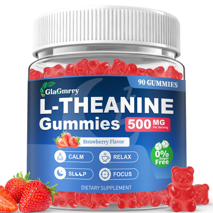 GlaGmrry 90 Count | L Theanine Gummies, L Theanine Supplement for Adults & Kids, w/Ashwagandha, Magnesium, GABA & 5-HTP, Sugar Free Liposomal Formula for Calm Relax zzZ M♡♡d & Focus, Vegan - dailyvitalstore