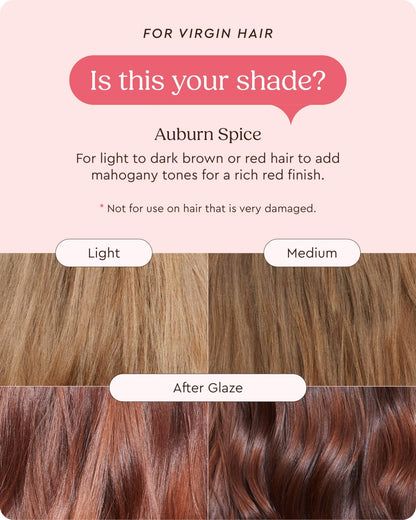 Glaze Color Conditioning Gloss - Tinted Moisturizer for Brown or Red Hair, Boosts Color and Shine, Repairs Damage - Auburn Spice, 6.4 oz - dailyvitalstore