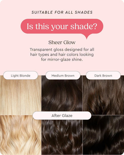 Glaze Supergloss Sheer Glow Clear Hair Gloss Mini – Smooths, Lightweight, Adds Mirror Shine & Improves the look of Damaged Hair – Travel Size 1.7 oz - dailyvitalstore