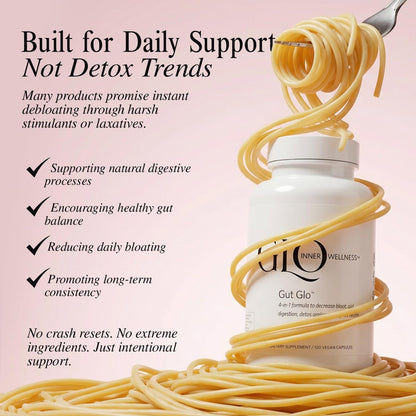 GLO Inner Wellness Gut Glo Natural Bloating Relief, Gut Health, Digestion & Constipation Aid 4-in-1 Probiotic, Digestive Enzyme, Magnesium - dailyvitalstore